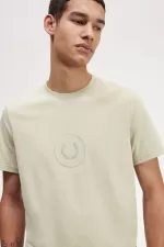 Fred Perry Circle Branding Men’s T-Shirt Light Mint | JZCHL2053