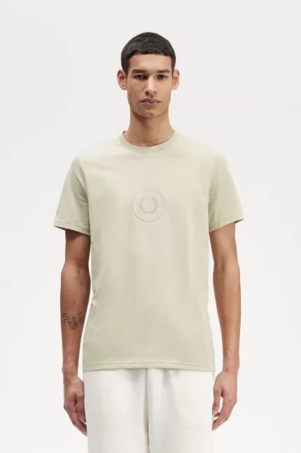 Fred Perry Circle Branding Men’s T-Shirt Light Mint | JZCHL2053