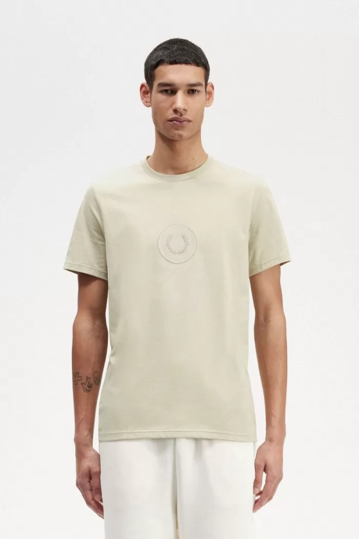 Fred Perry Circle Branding Men’s T-Shirt Light Mint | JZCHL2053