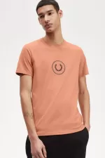 Fred Perry Circle Branding Men’s T-Shirt Light Rust | PHRYF4569