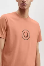 Fred Perry Circle Branding Men’s T-Shirt Light Rust | PHRYF4569