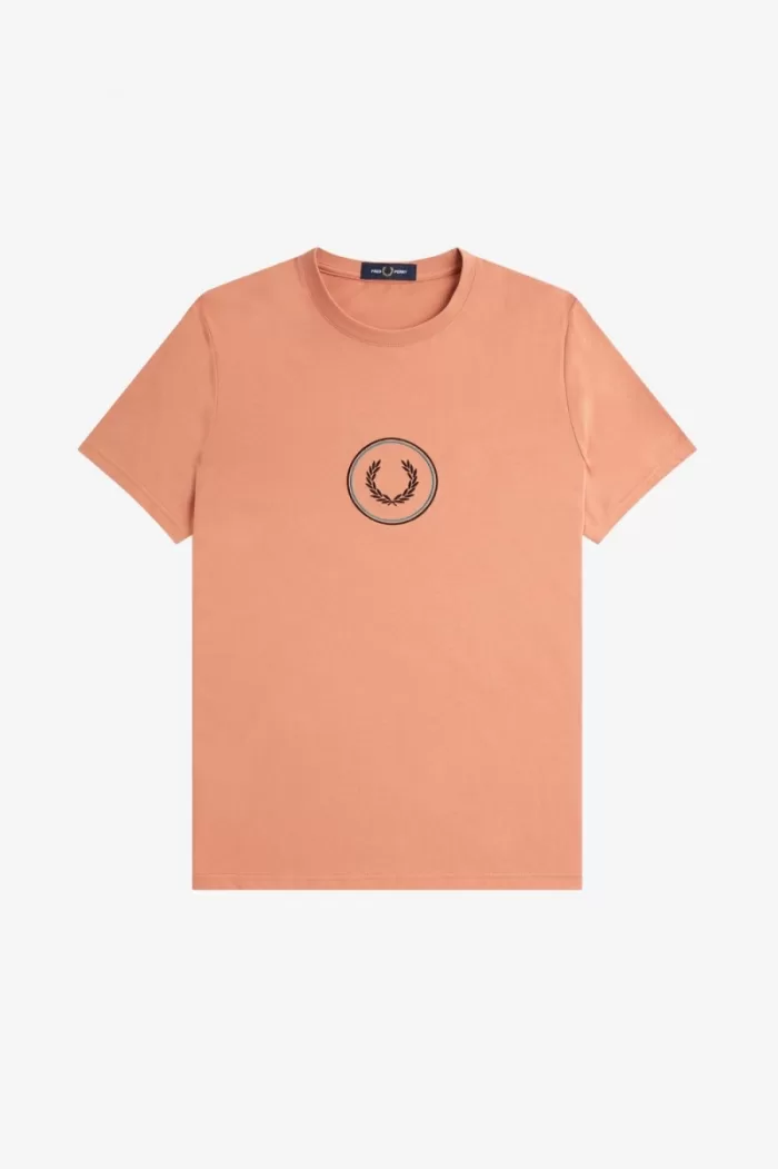 Fred Perry Circle Branding Men’s T-Shirt Light Rust | PHRYF4569