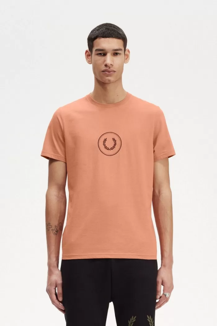 Fred Perry Circle Branding Men’s T-Shirt Light Rust | PHRYF4569