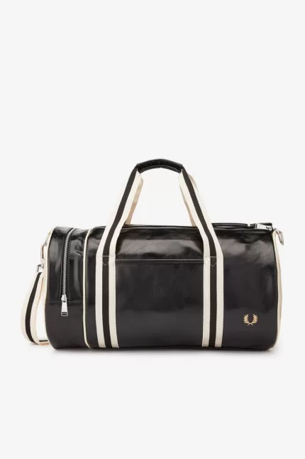 Fred Perry Classic Barrel Men’s Bags Black Beige | WMVDU0972