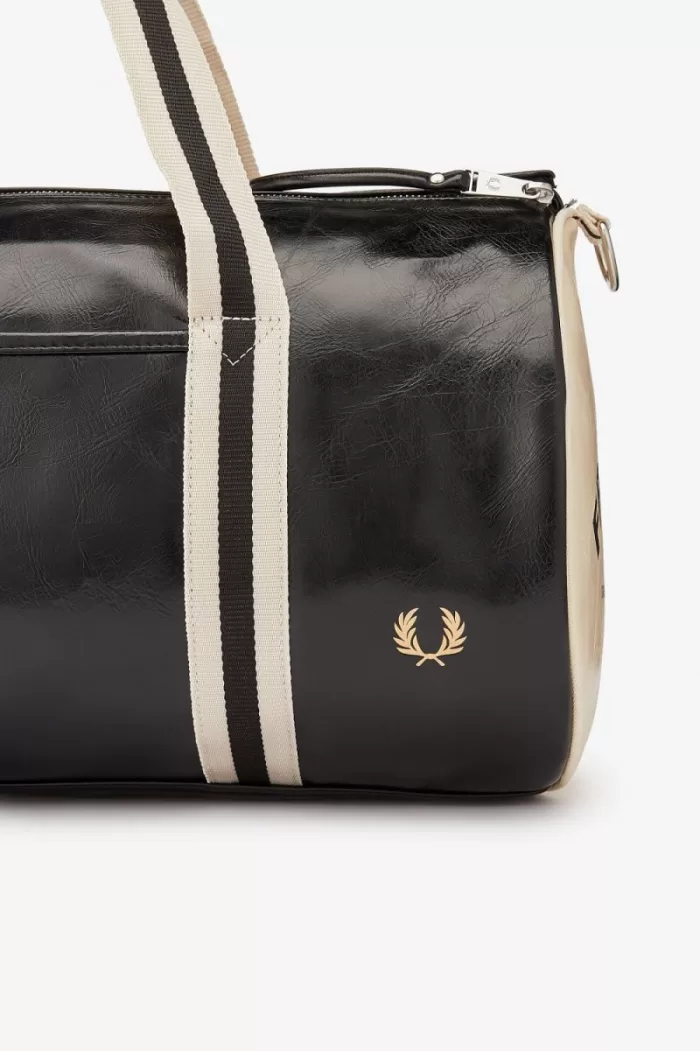 Fred Perry Classic Barrel Men’s Bags Black Beige | WMVDU0972