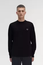 Fred Perry Classic Crew Neck Men’s Jumper Black | ELWFK0689