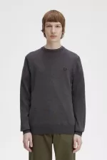 Fred Perry Classic Crew Neck Men’s Jumper Dark Grey Marl | ARXDU3759