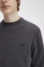 Fred Perry Classic Crew Neck Men’s Jumper Dark Grey Marl | ARXDU3759