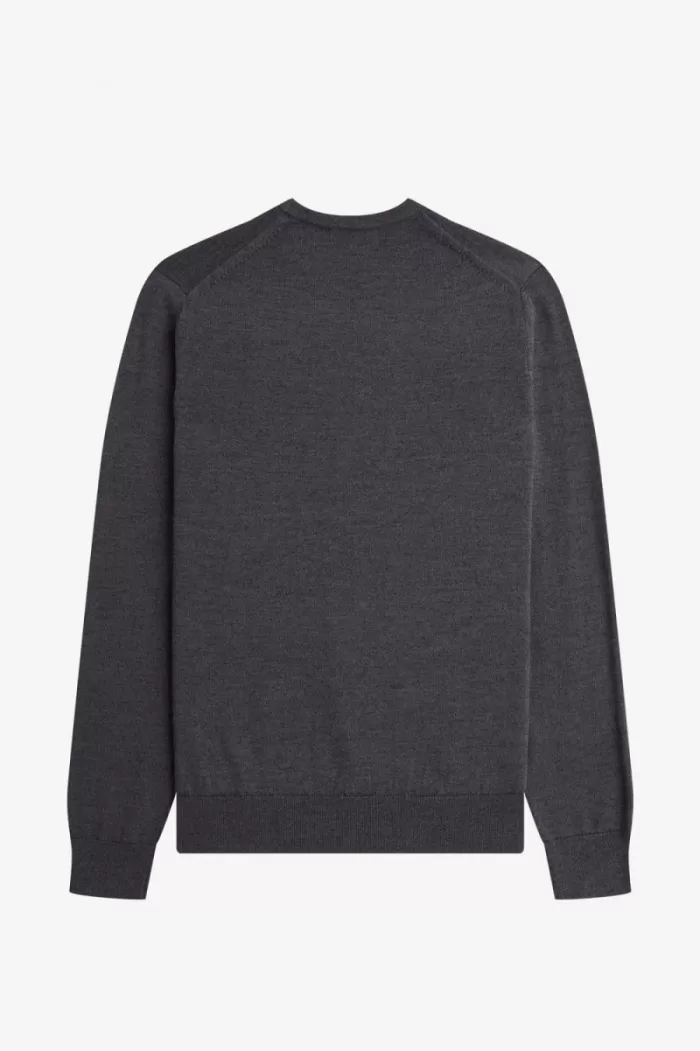 Fred Perry Classic Crew Neck Men’s Jumper Dark Grey Marl | ARXDU3759