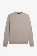 Fred Perry Classic Crew Neck Men’s Jumper Dark Oatmeal | BXOHE4201