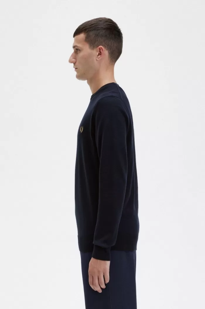 Fred Perry Classic Crew Neck Men’s Jumper Navy | SFIPT2647