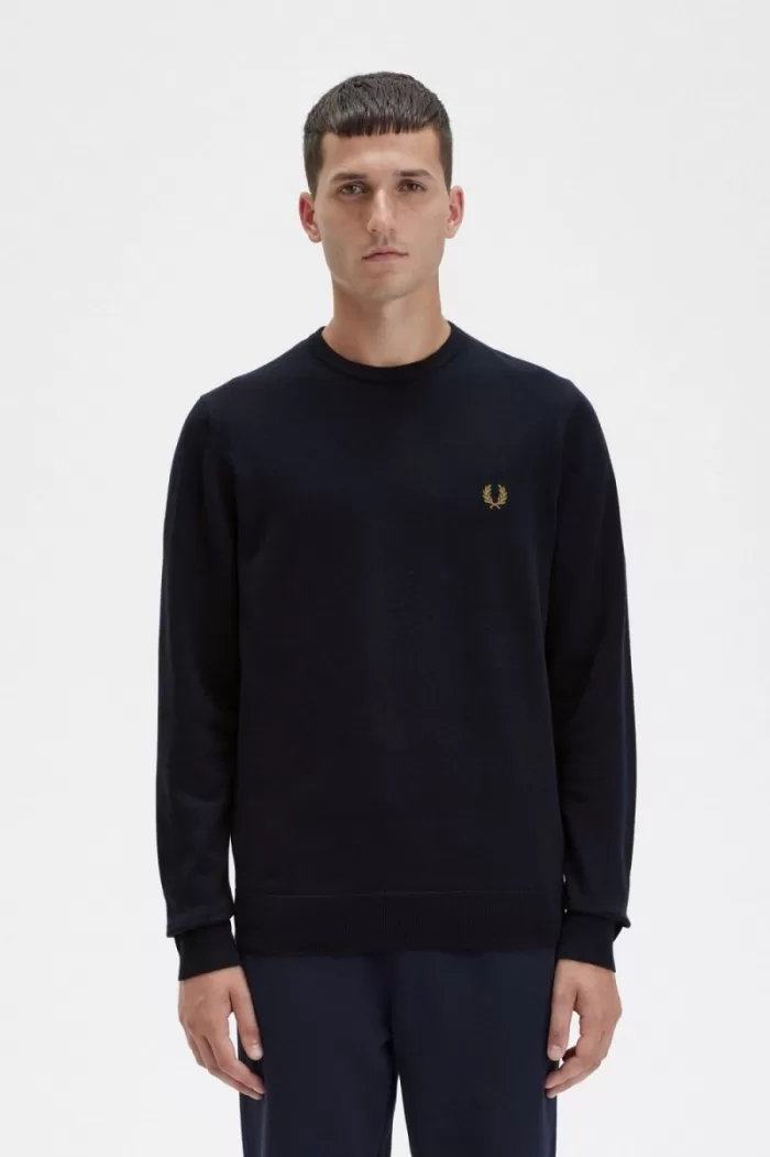 Fred Perry Classic Crew Neck Men’s Jumper Navy | SFIPT2647