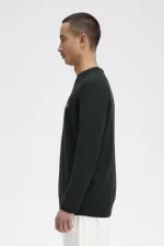 Fred Perry Classic Crew Neck Men’s Jumper Night Green | MUHAB9830