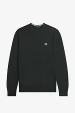 Fred Perry Classic Crew Neck Men’s Jumper Night Green | MUHAB9830