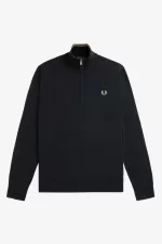 Fred Perry Classic Half Zip Men’s Jumper Black | KJLQS0637