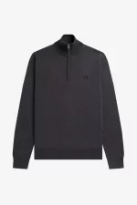 Fred Perry Classic Half Zip Men’s Jumper Dark Grey Marl | VCJDX1735