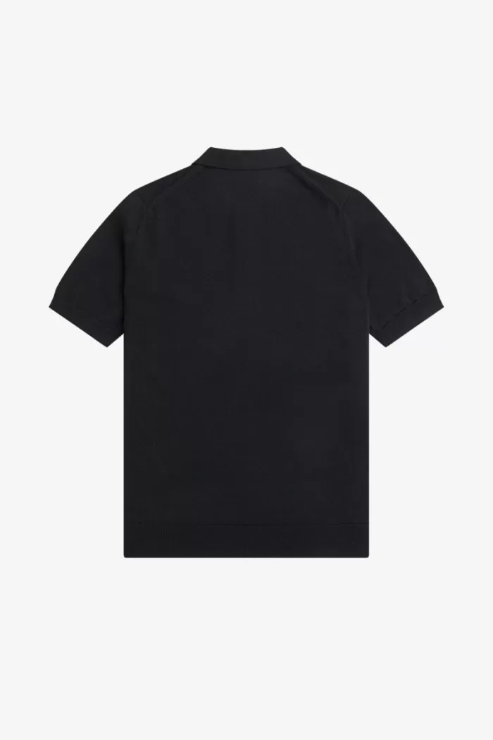 Fred Perry Classic Knitted Men’s Shirt Black | BQWXV2831