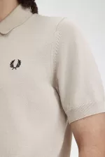 Fred Perry Classic Knitted Men’s Shirt Dark Oatmeal | TVPWB1072