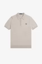 Fred Perry Classic Knitted Men’s Shirt Dark Oatmeal | TVPWB1072