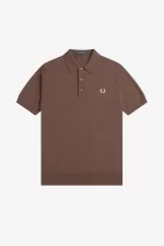 Fred Perry Classic Knitted Men’s Shirt Dark Red | HITPY7629