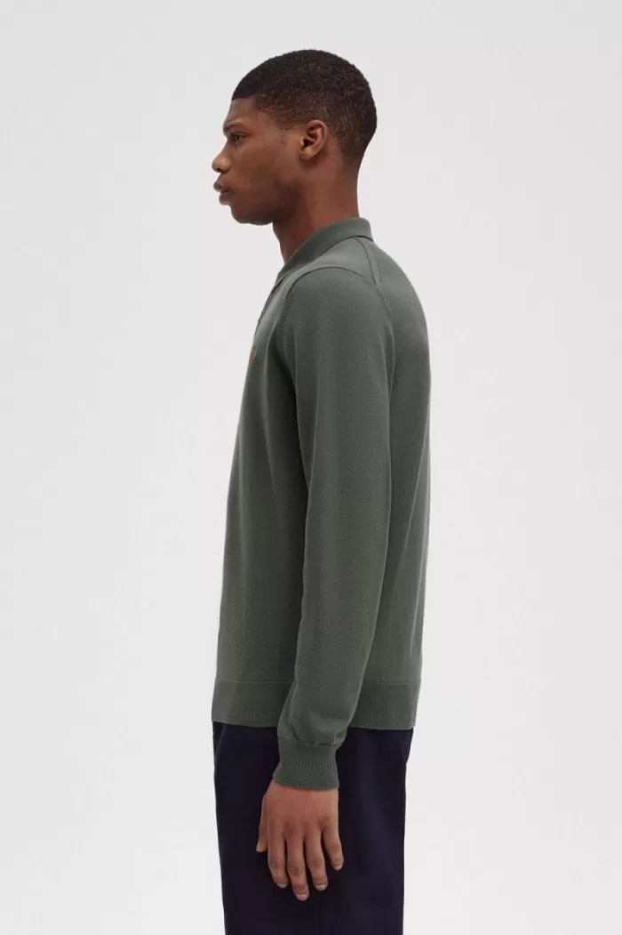 Fred Perry Classic Knitted Men’s Shirt Field Green | KHVQS6549