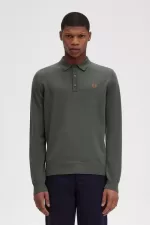 Fred Perry Classic Knitted Men’s Shirt Field Green | KHVQS6549