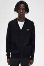 Fred Perry Classic Men’s Cardigan Black | WTVAS7258