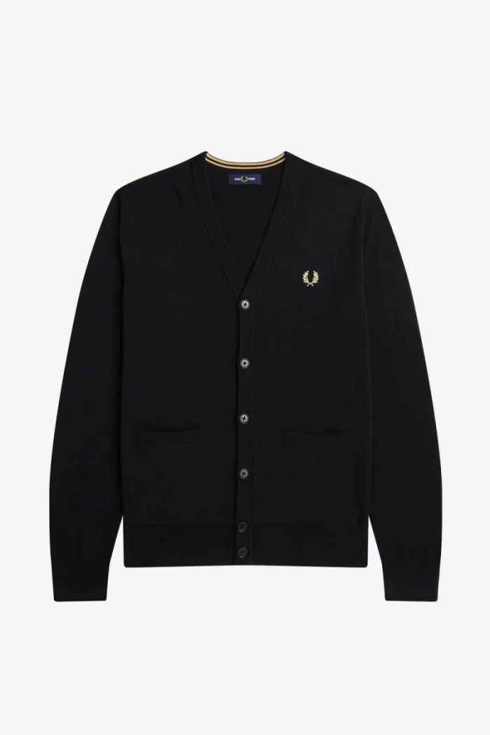 Fred Perry Classic Men’s Cardigan Black | WTVAS7258