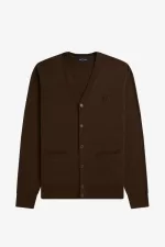 Fred Perry Classic Men’s Cardigan Burnt Tobacco | XCHJM8051