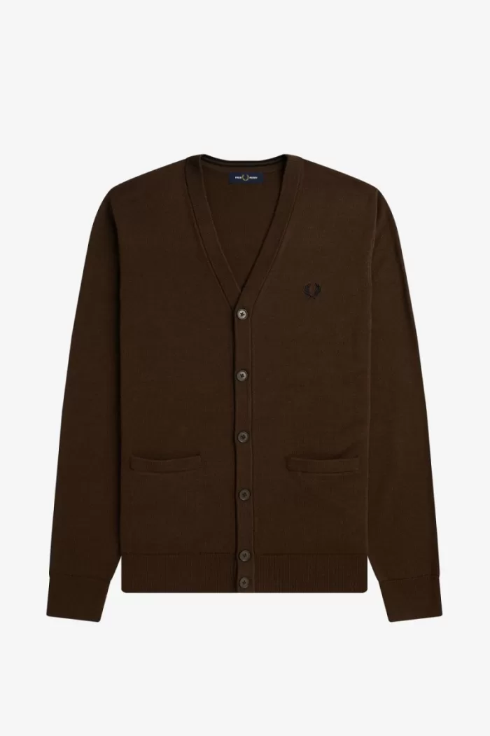 Fred Perry Classic Men’s Cardigan Burnt Tobacco | XCHJM8051