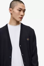 Fred Perry Classic Men’s Cardigan Navy | GUBSI3175