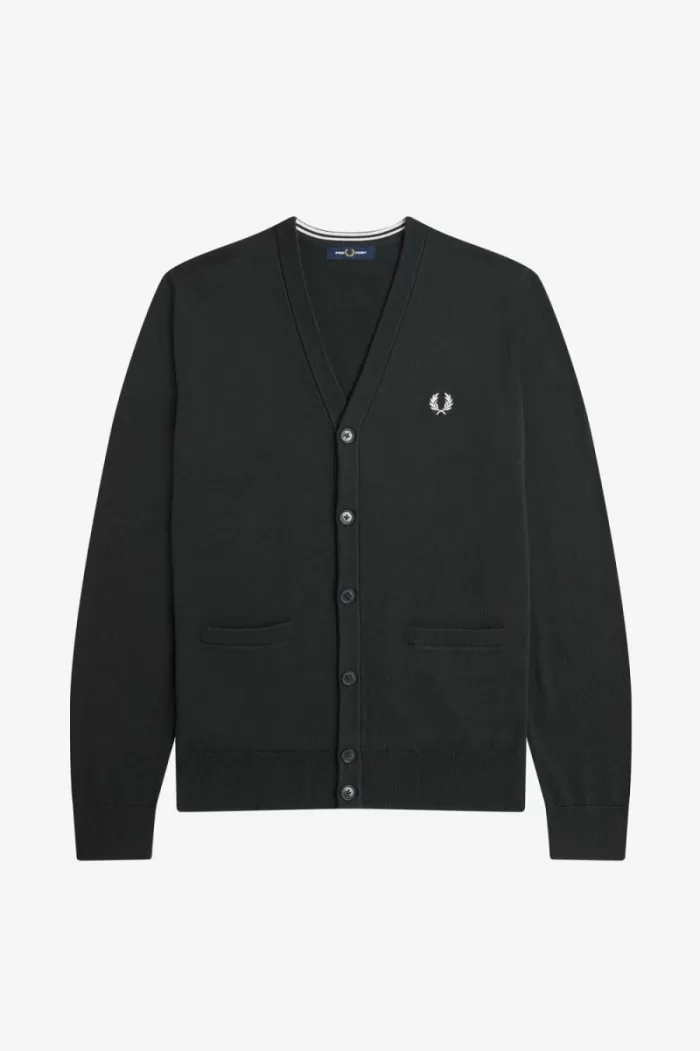 Fred Perry Classic Men’s Cardigan Night Green | GPHMR2357