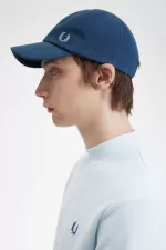 Fred Perry Classic Pique Men’s Caps Midnight Blue Light Aqua | XGLOV9402