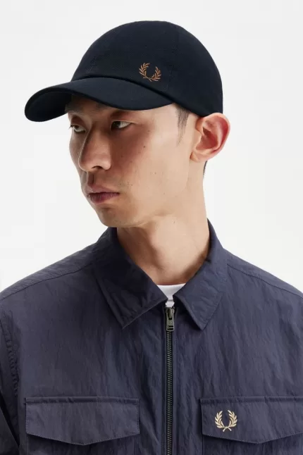 Fred Perry Classic Pique Men’s Caps Navy Brown | JXLVC6152