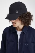 Fred Perry Classic Pique Men’s Caps Navy Snow White | VLYEZ4728