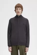 Fred Perry Classic Zip Through Men’s Cardigan Dark Grey Marl | HFKWT9063