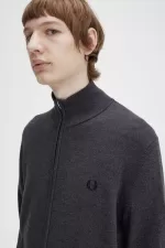 Fred Perry Classic Zip Through Men’s Cardigan Dark Grey Marl | HFKWT9063