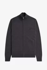 Fred Perry Classic Zip Through Men’s Cardigan Dark Grey Marl | HFKWT9063