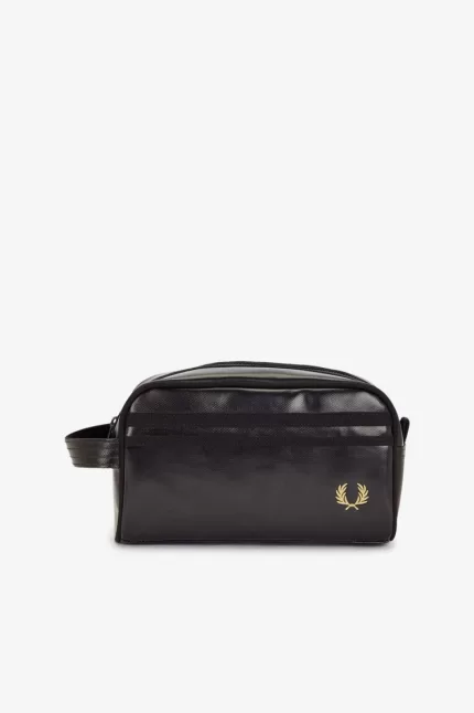 Fred Perry Coated Polyester Wash Men’s Bags Black Gold | MWBRN0839