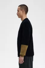 Fred Perry Colour Block Chenille Men’s Cardigan Black | BVXIA6497