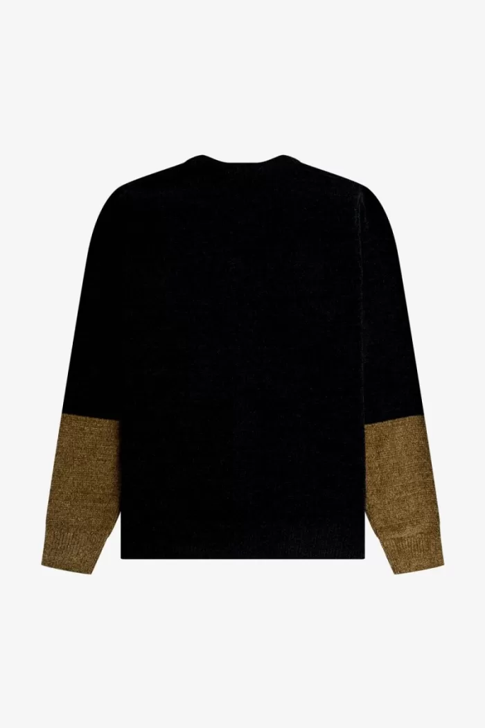 Fred Perry Colour Block Chenille Men’s Cardigan Black | BVXIA6497