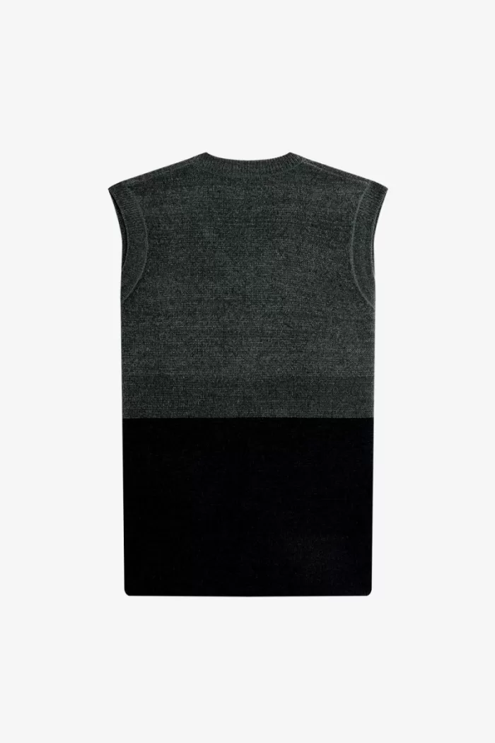 Fred Perry Colour Block Chenille Men’s Tanks Field Green | FBZXM3615