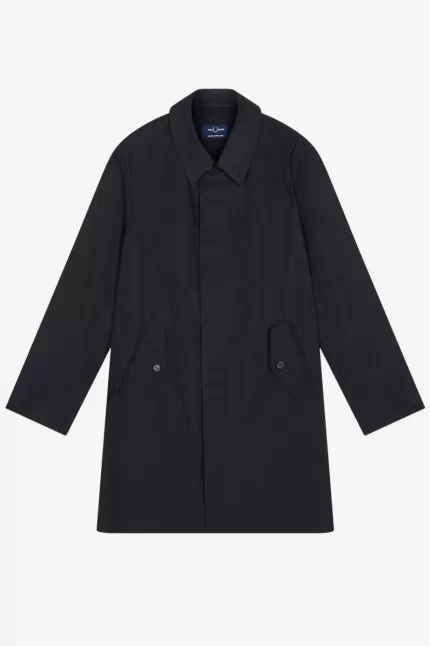 Fred Perry Concealed Placket Mac Men’s Parka Black | EPAFO4567