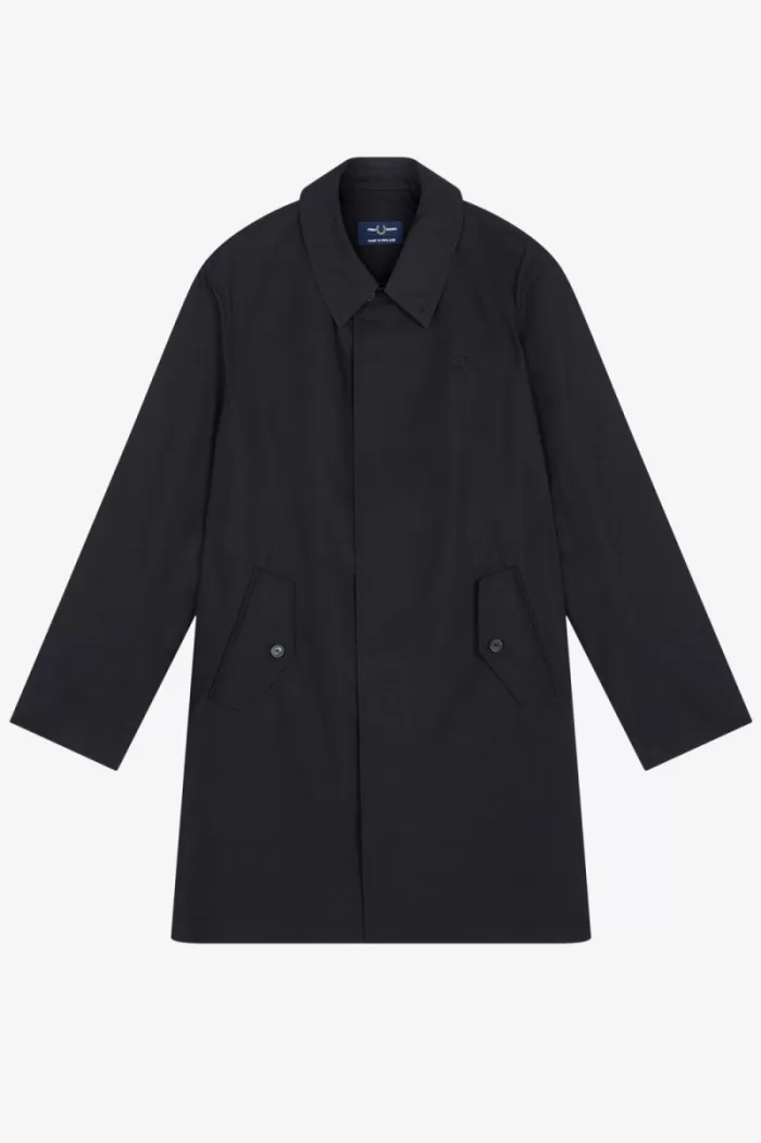 Fred Perry Concealed Placket Mac Men’s Parka Black | EPAFO4567