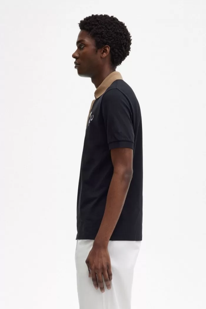 Fred Perry Contrast Collar Men’s Polo Shirt Black | WTYRL1472