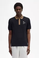 Fred Perry Contrast Collar Men’s Polo Shirt Black | WTYRL1472