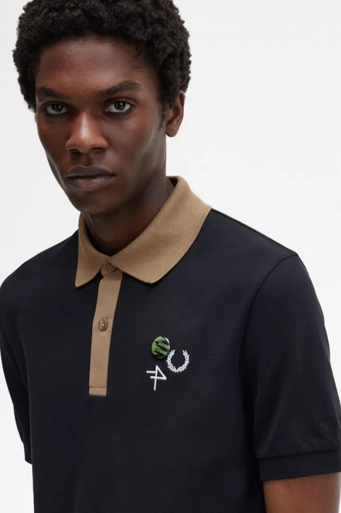 Fred Perry Contrast Collar Men’s Polo Shirt Black | WTYRL1472