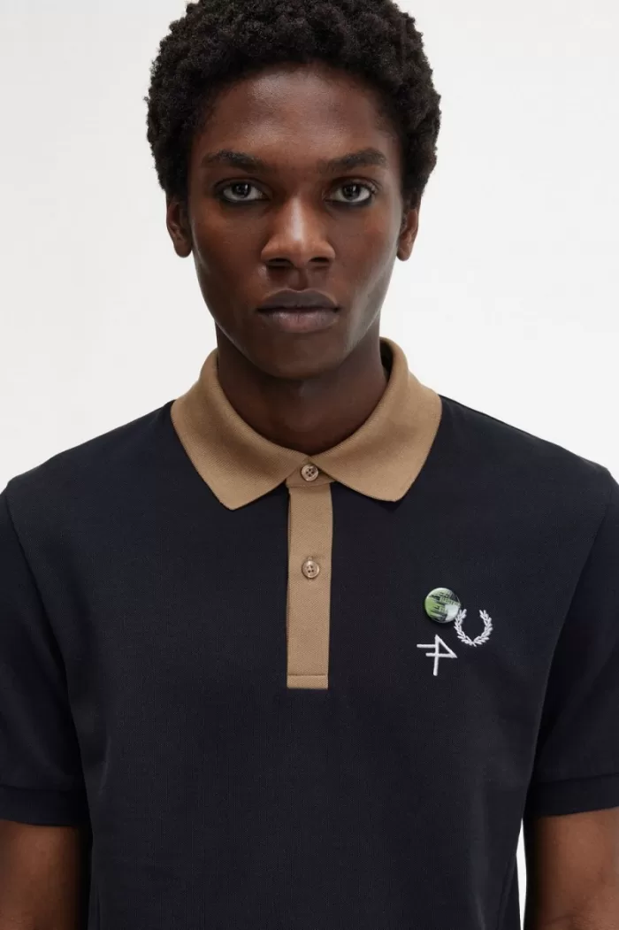 Fred Perry Contrast Collar Men’s Polo Shirt Black | WTYRL1472