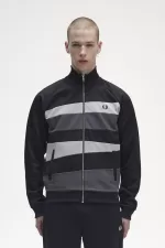 Fred Perry Contrast Panel Men’s Track Jackets Black | FUKLT7103