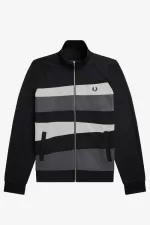 Fred Perry Contrast Panel Men’s Track Jackets Black | FUKLT7103